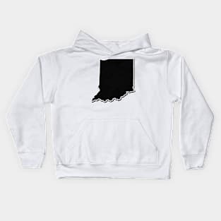 Black Indiana Outline Kids Hoodie